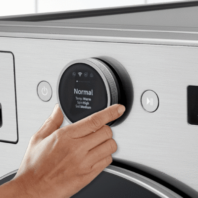 LG 27英寸宽 4.5 立方英尺 超大容量 前开式洗衣机 ENERGY STAR 银色款 WM5500HVA - 图片 2