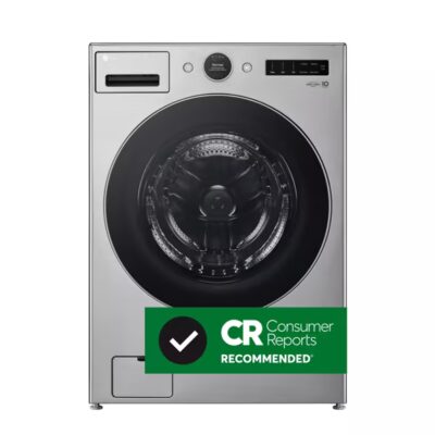 LG 27英寸宽 4.5 立方英尺 超大容量 前开式洗衣机 ENERGY STAR 银色款 WM5500HVA