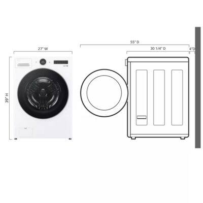 LG 27英寸宽 4.5 立方英尺 超大容量 前开式洗衣机 ENERGY STAR 白色款 WM5500HWA - 图片 8